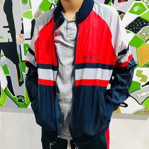 Adidas tri-color windbreaker zip up track jacket